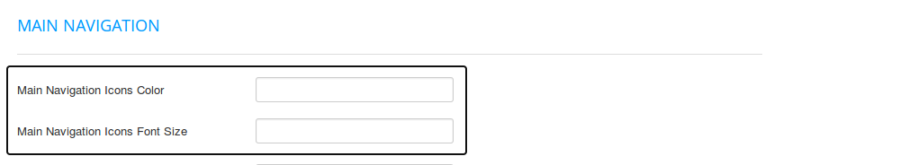 FavThemes tutorial for the main navigation icons customization in the template settings