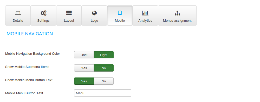 FavThemes tutorial for the mobile tab navigation