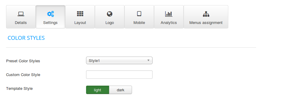 FavThemes tutorial for the settings tab color styles